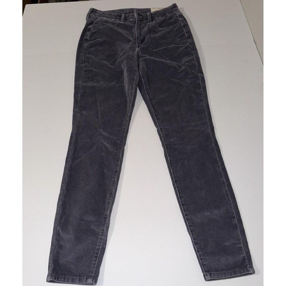 American Eagle Corduroy Pants Womens Size 6 Gray Fall Preppy Neutral Minimalist